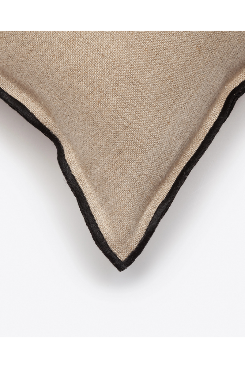 Black Overlock Linen Cushion Cover | Dareels Pawai | Oroatrade.com