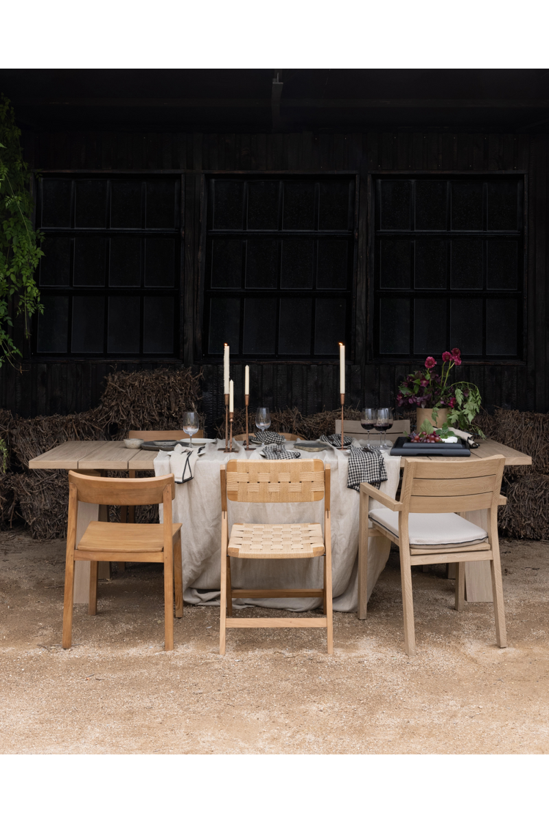 Teak V-Leg Outdoor Dining Table | Dareels Batu | Oroatrade.com