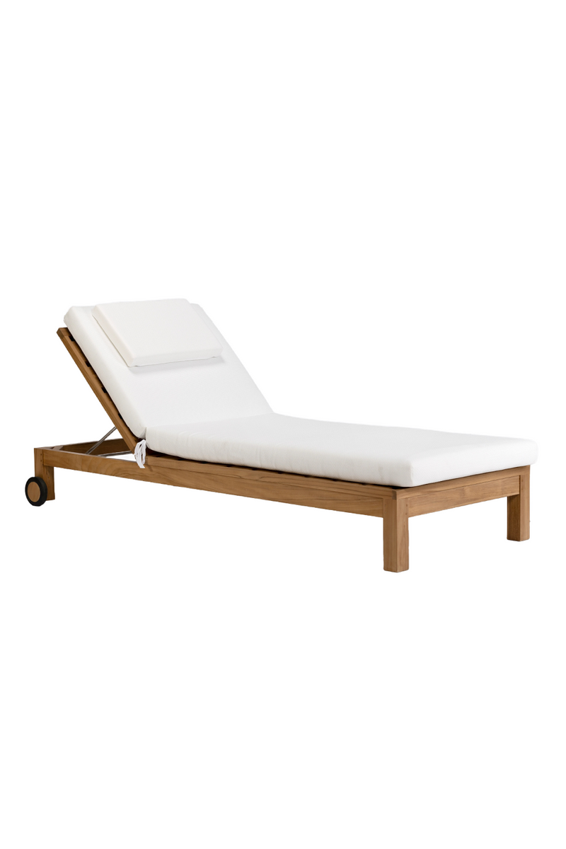 2-Wheeled Teak Outdoor Sun Bed | Dareels Genesis | Oroatrade.com