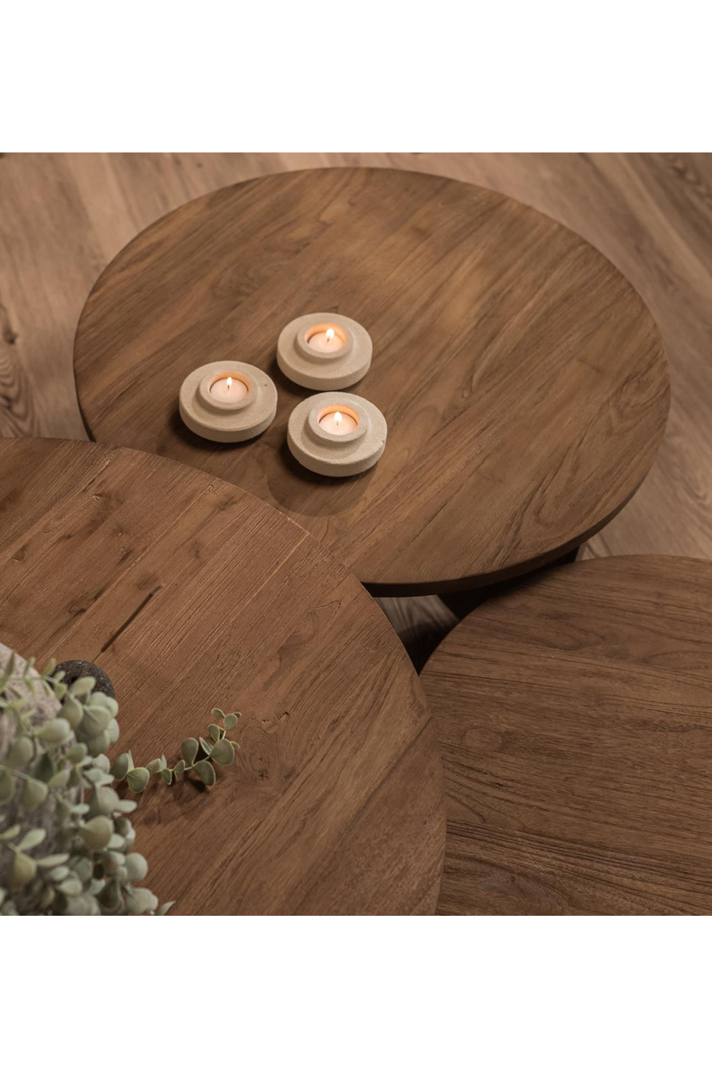 Teak Round Coffee Table Set (3) | dBodhi Ace | Oroatrade.com