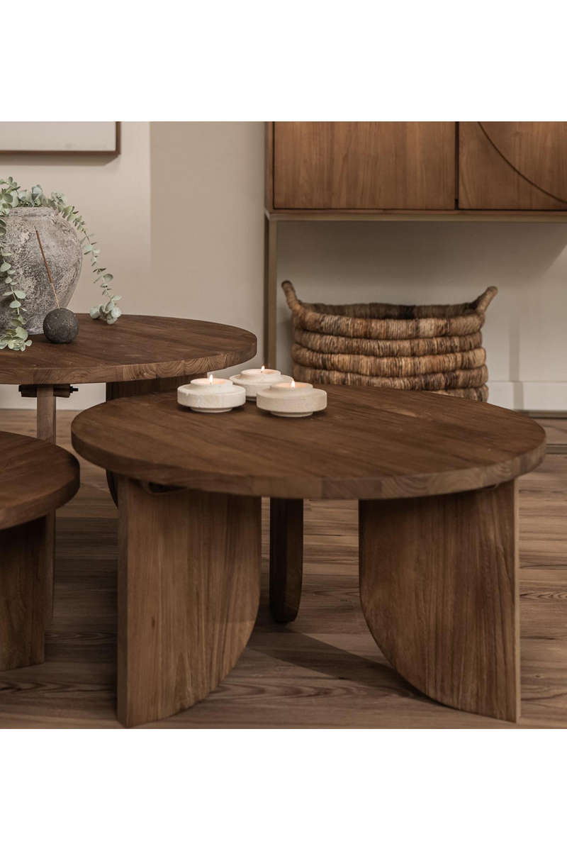 Teak Round Coffee Table Set (3) | dBodhi Ace | Oroatrade.com