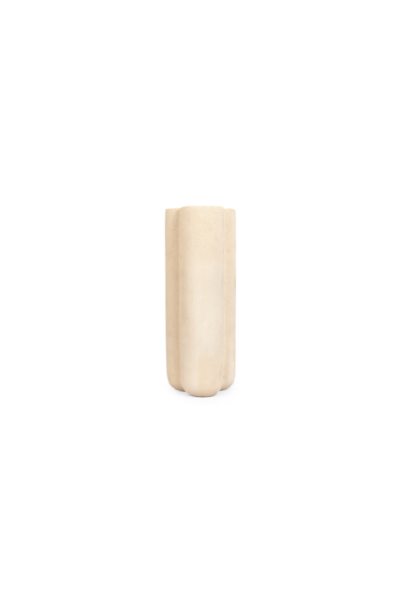 White Sculptured Sandstone Vase | dBodhi | Oroatrade.com