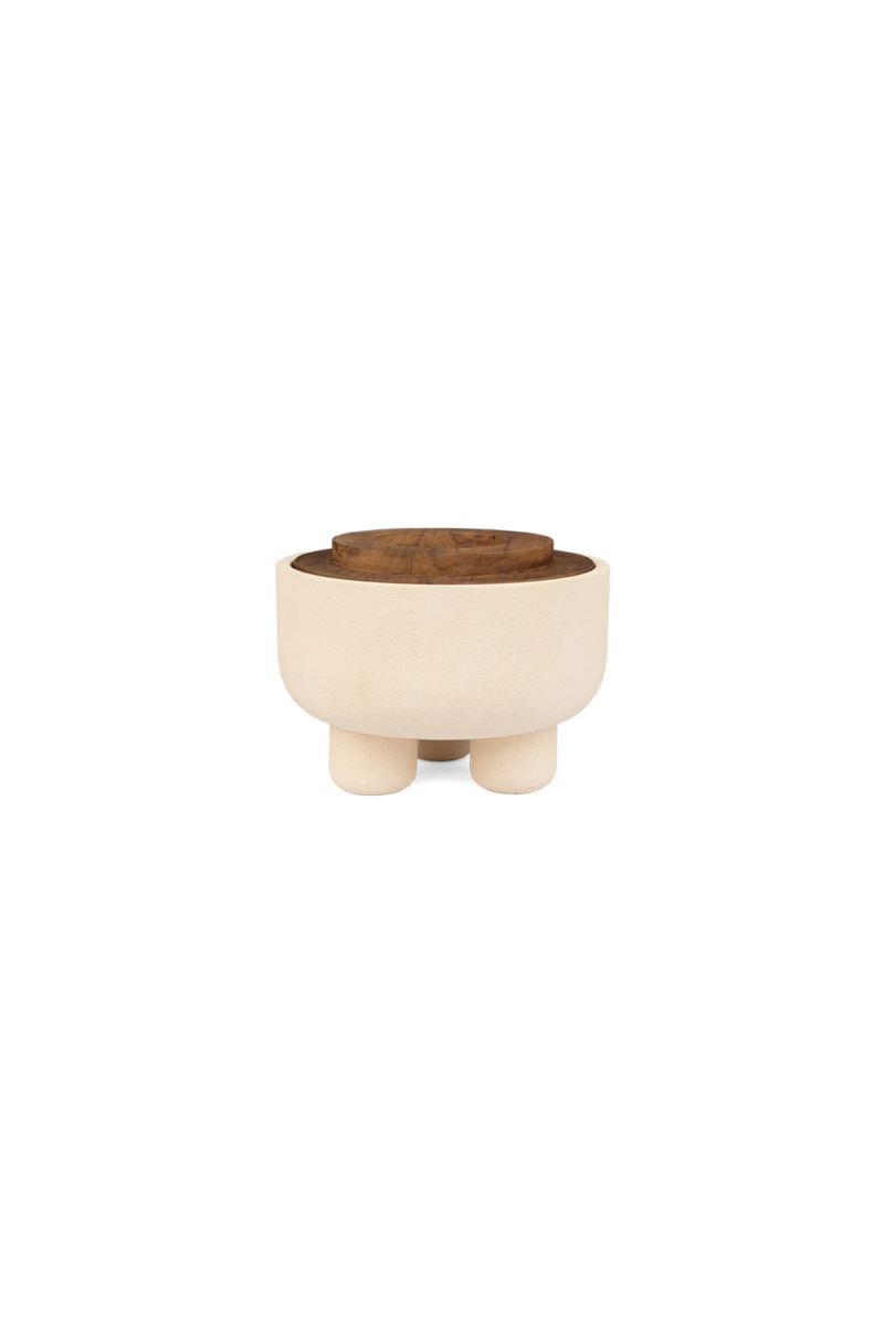 Sandstone Pedestal Lidded Bowl | dBodhi Elin | Oroatrade.com