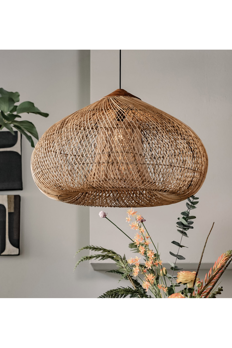 Brown Rattan Drum Lamp | dBodhi Kulit | Oroatrade.com