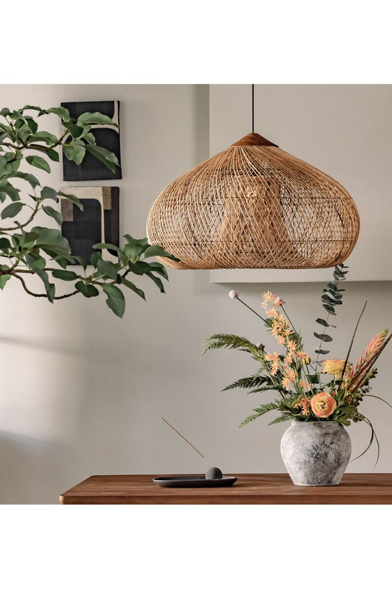 Brown Rattan Drum Lamp | dBodhi Kulit | Oroatrade.com