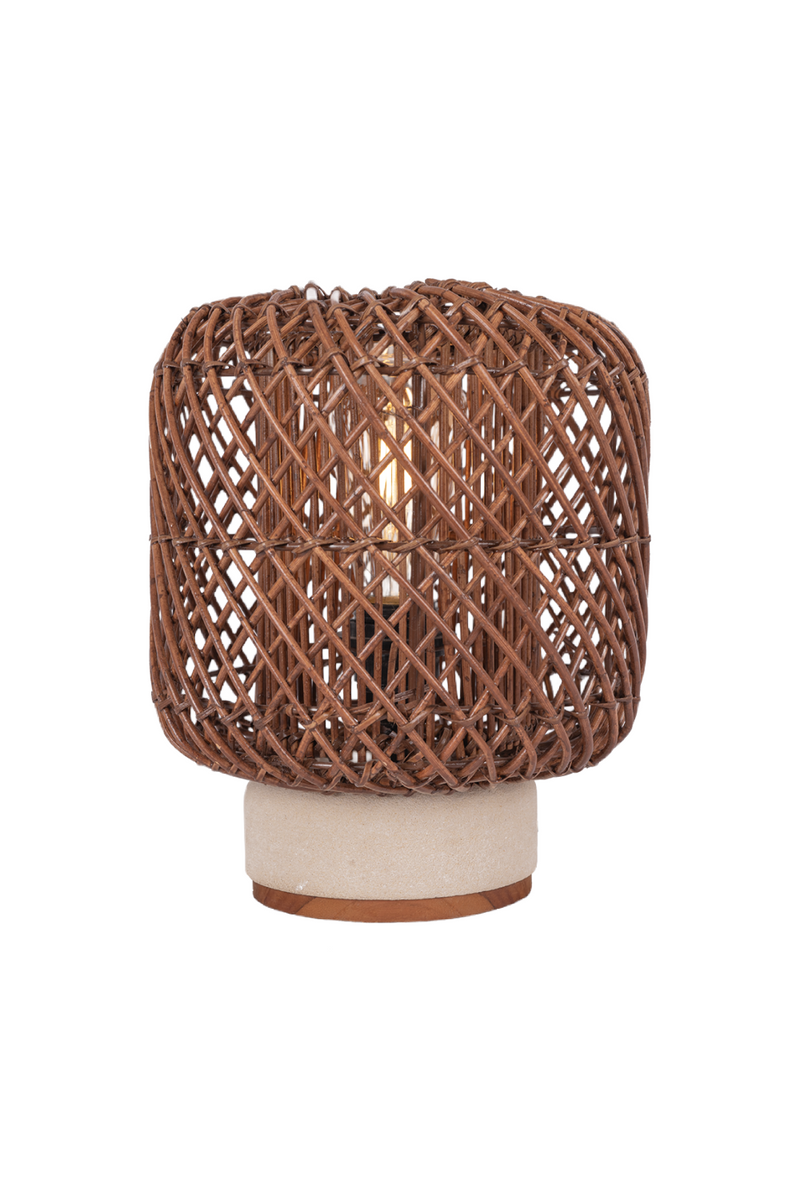 Brown Rattan Cylindrical Table Lamp | dBodhi Pole | Oroatrade.com