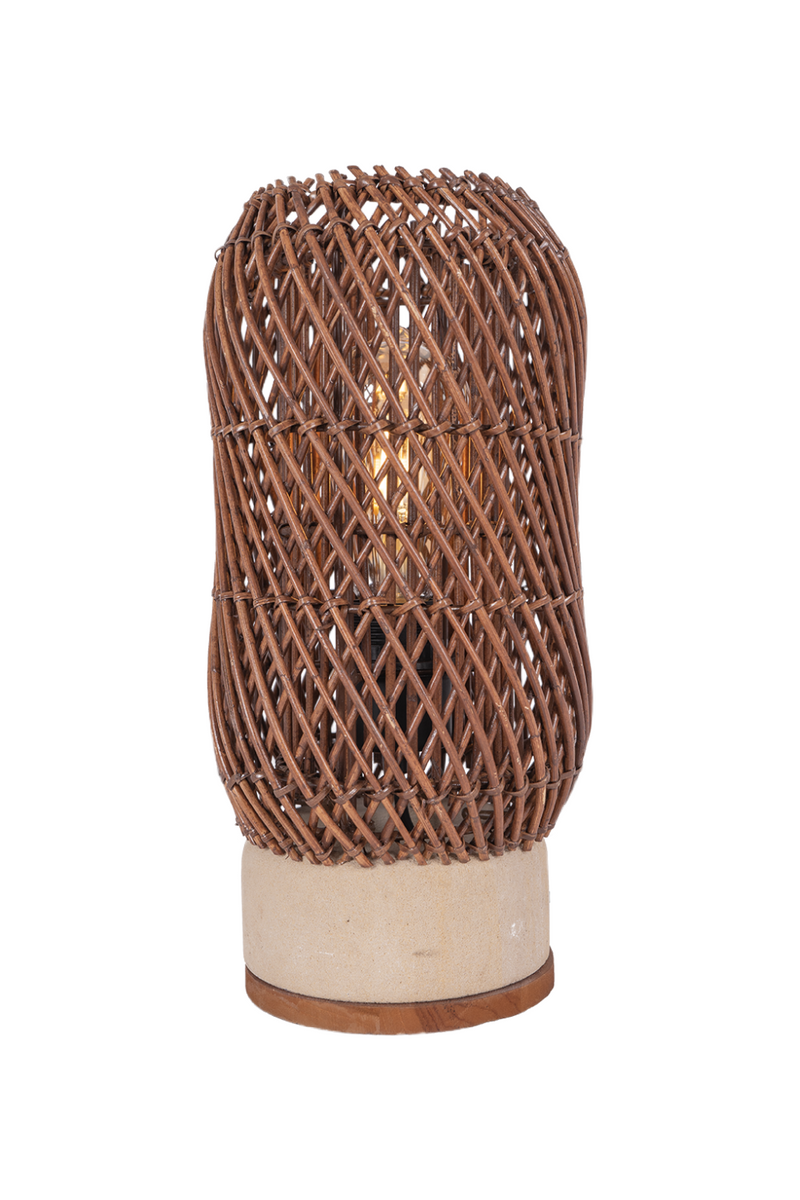 Brown Rattan Cylindrical Table Lamp | dBodhi Pole | Oroatrade.com