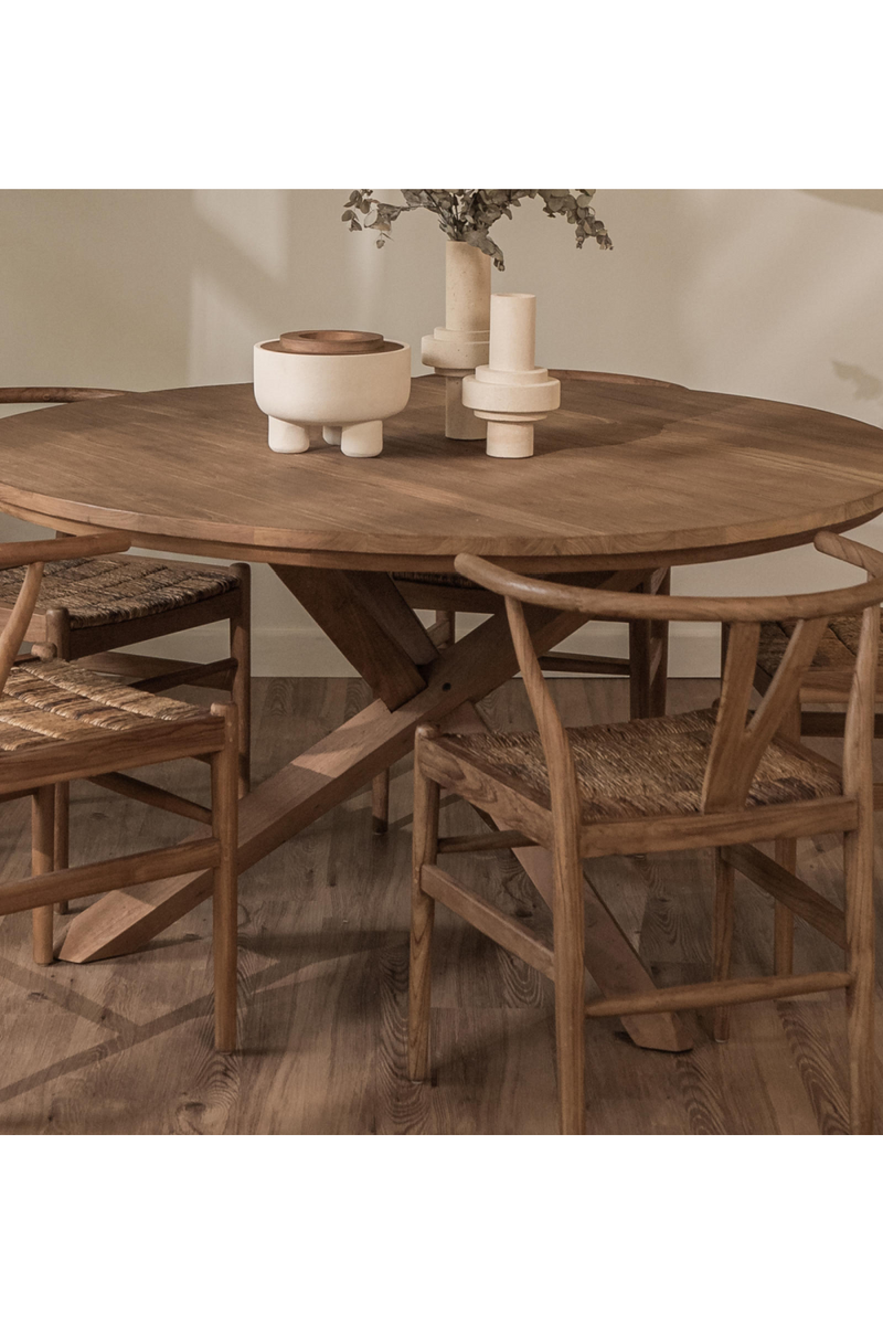 Solid Teak Round Dining Table | dBodhi Xono | Oroatrade.com