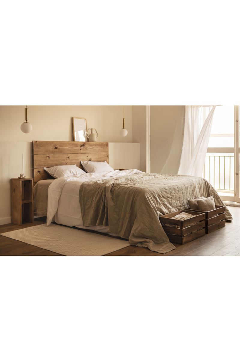 Straight-Cut Pine Wood Headboard | Decowood Flanders | Oroatrade.com
