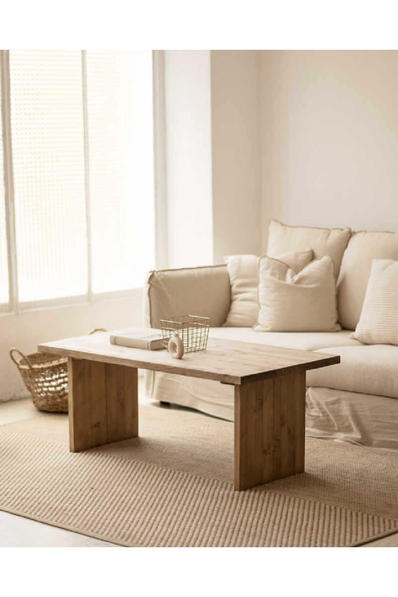Solid Pine Minimalist Coffee Table | Decowood Frida | Oroatrade.com