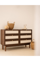 Wood Framed Fabric 6-Drawer Chest | Decowood Linen | Oroatrade.com
