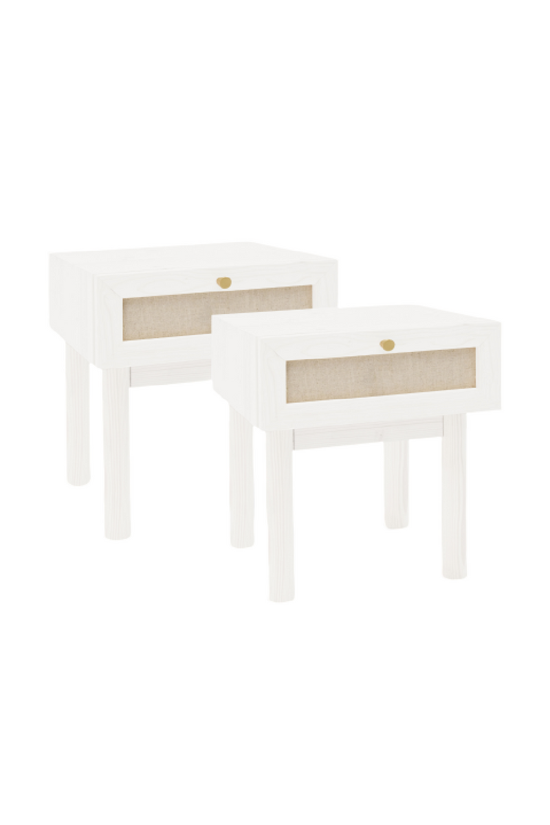 Fabric 1-Drawer Bedside Tables (2) | Decowood Linen | Oroatrade.co