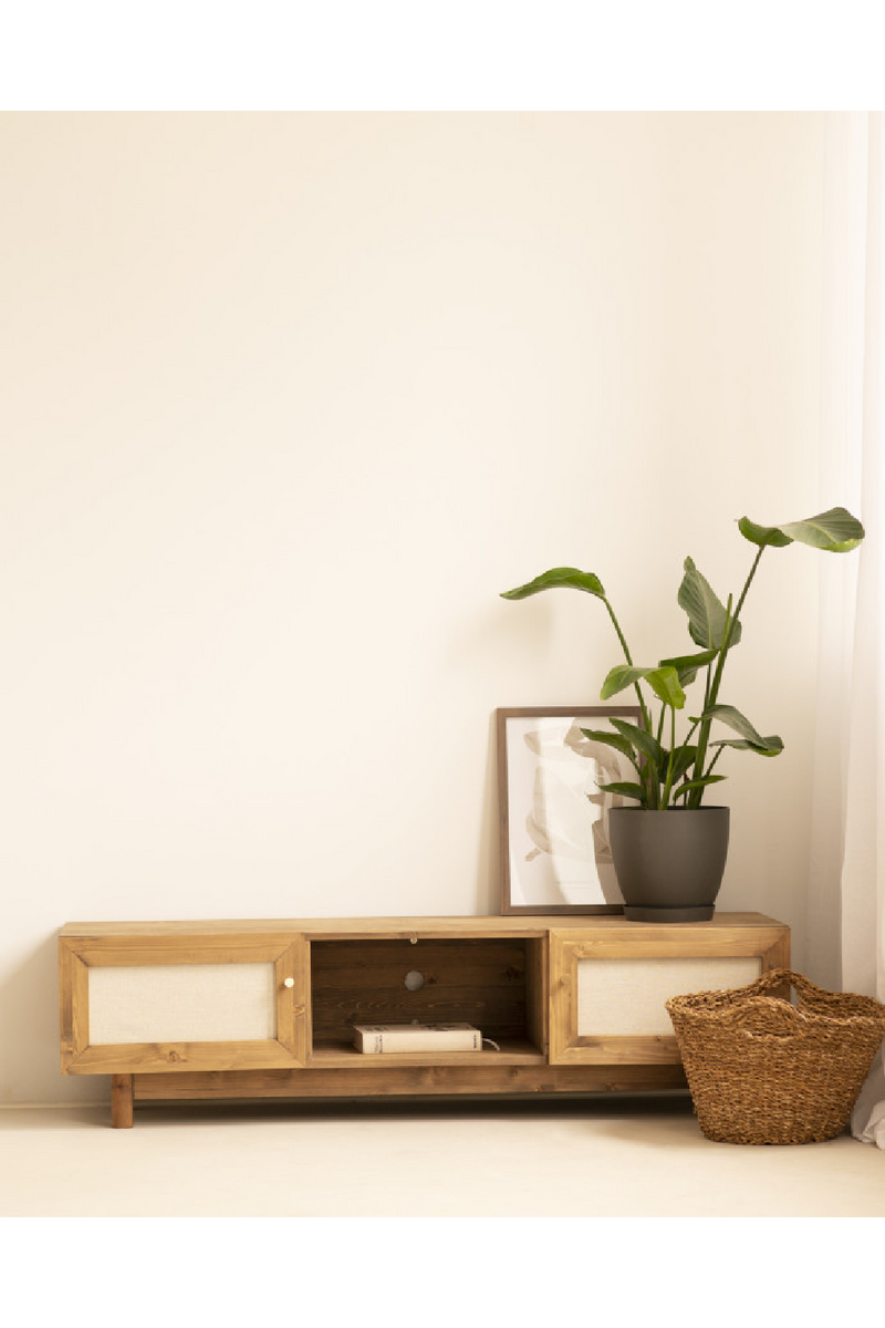 Fabric 2-Door TV Stand | Decowood Linen | Oroatrade.com