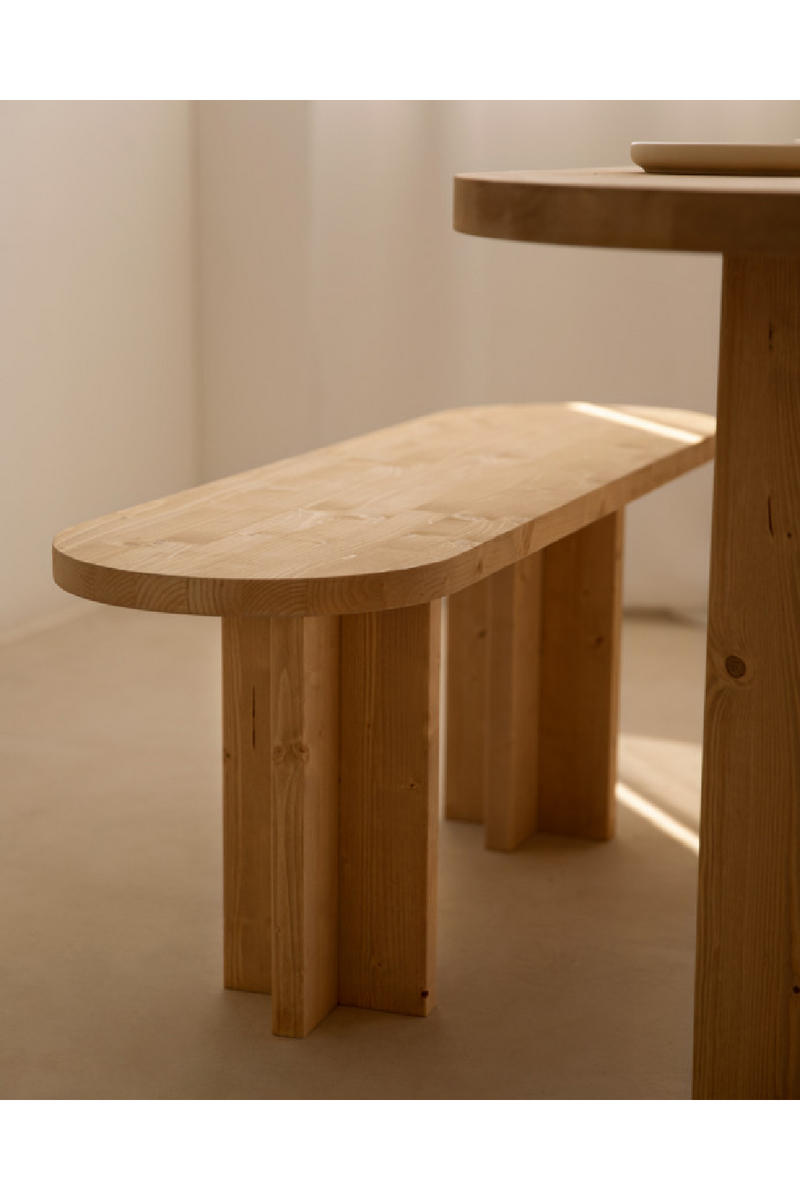 Oval Solid Wood Bench | Decowood Tokyo | Oroatrade.com