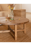 Round Solid Wood Coffee Table | Decowood Olivia | Oroatrade.com