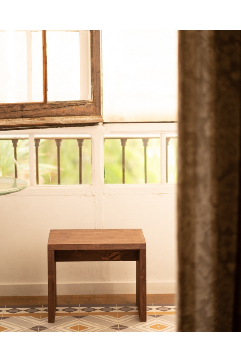 Angular Solid Wood Stool | Decowood Telva | Oroatrade.com