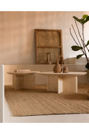 Varnished Wood Round Coffee Table | Decowood Bloom | Oroatrade.com