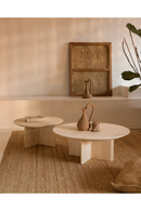 Varnished Wood Round Coffee Table | Decowood Bloom | Oroatrade.com