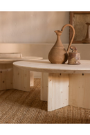 Varnished Wood Round Coffee Table | Decowood Bloom | Oroatrade.com