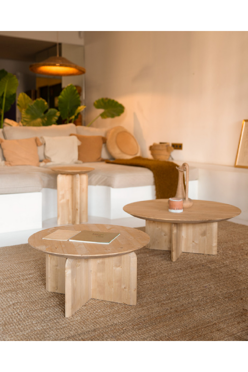 Round Solid Wood Coffee Table | Decowood Bloom | Oroatrade.com