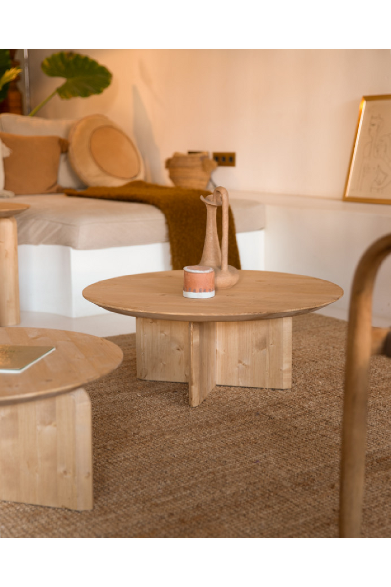 Round Solid Wood Coffee Table | Decowood Bloom | Oroatrade.com