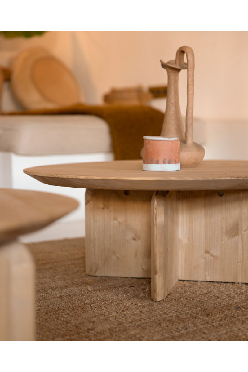 Round Solid Wood Coffee Table | Decowood Bloom | Oroatrade.com