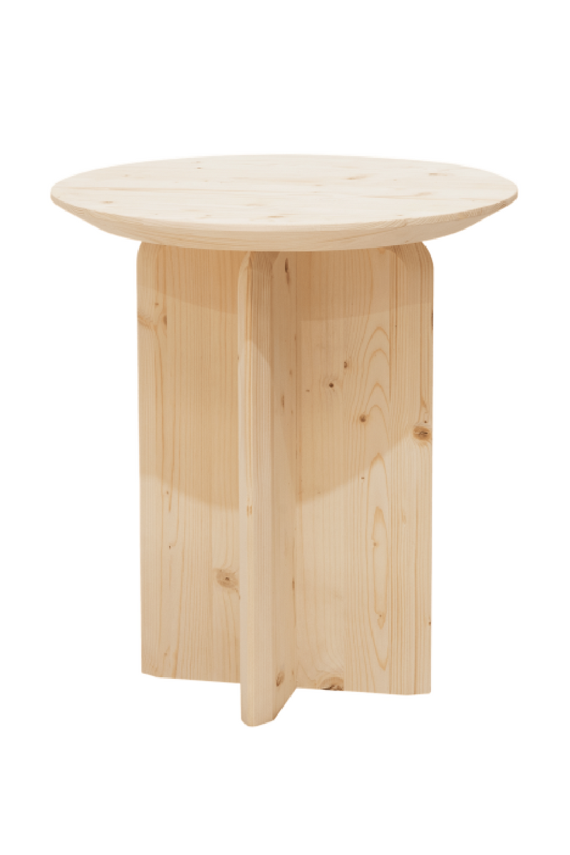 Round Solid Wood Side Table | Decowood Bloom | Oroatrade.com