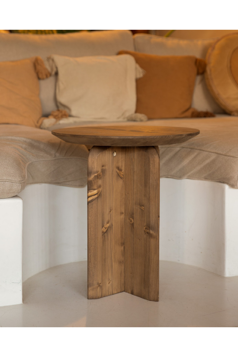 Round Solid Wood Side Table | Decowood Bloom | Oroatrade.com