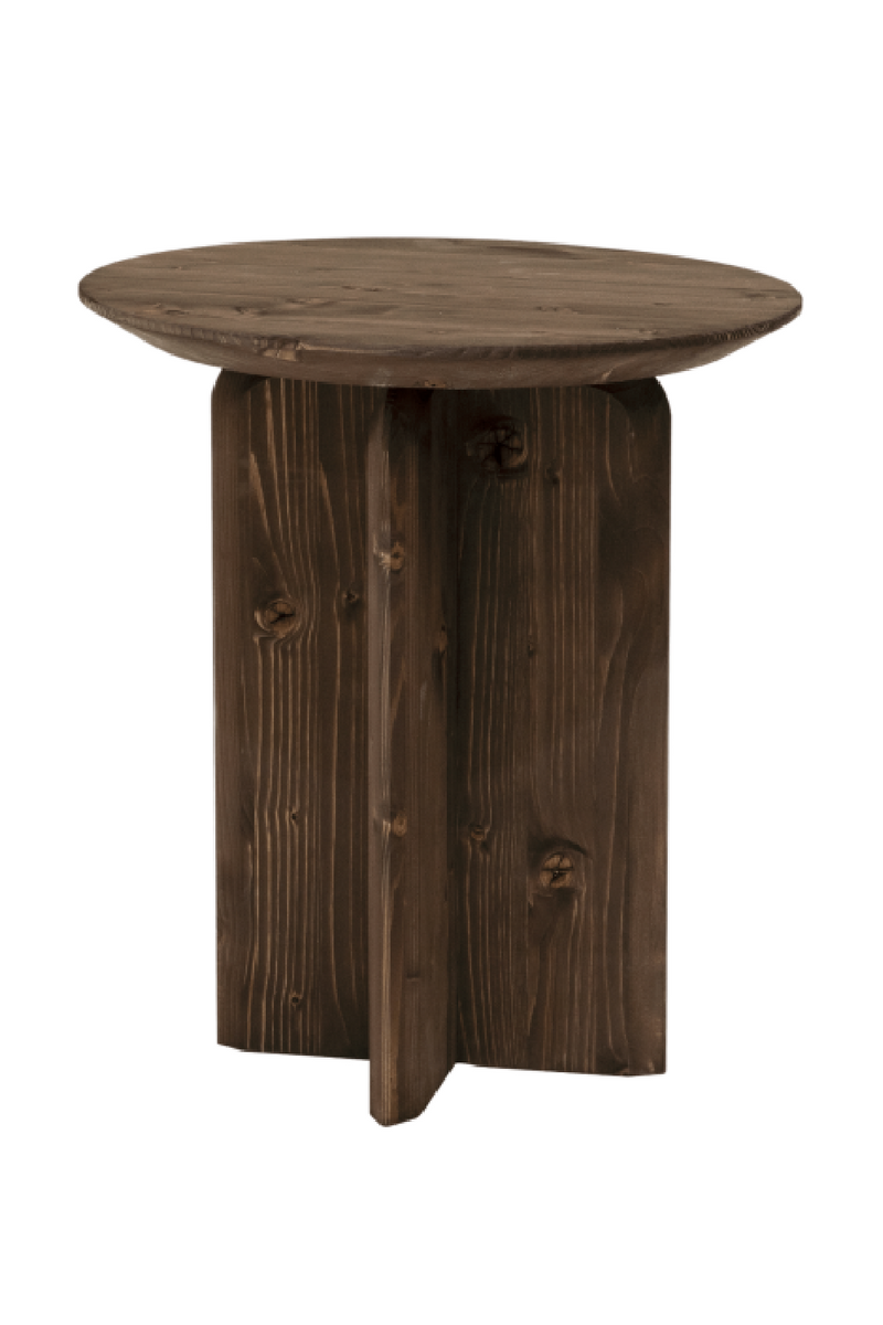 Round Solid Wood Side Table | Decowood Bloom | Oroatrade.com