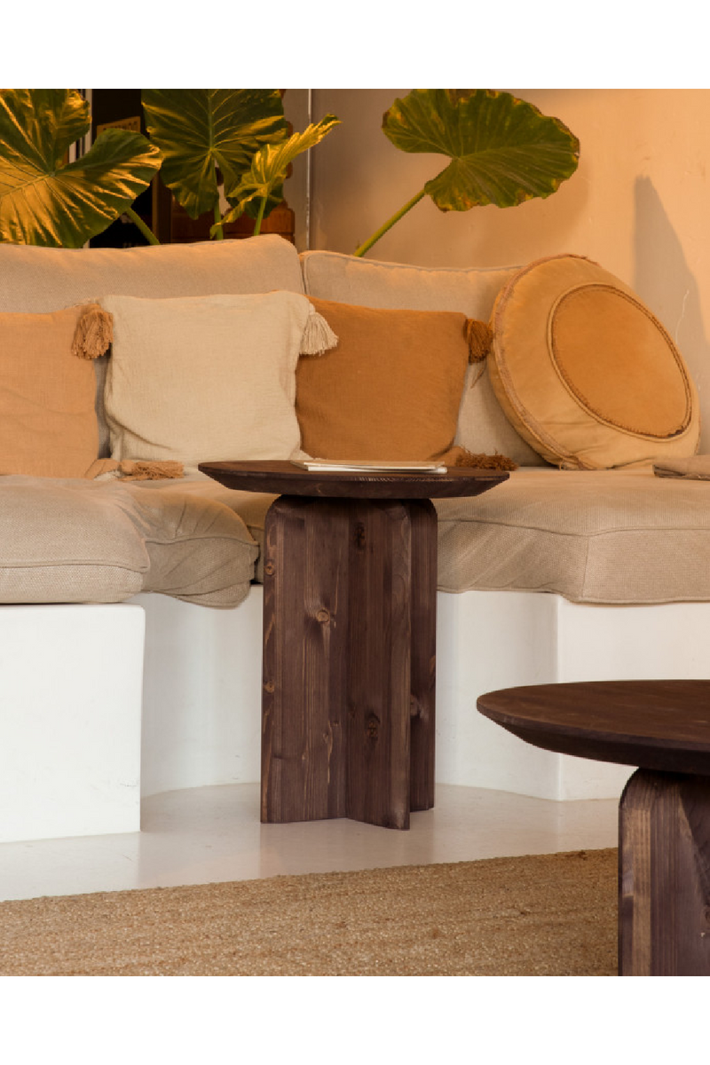 Round Solid Wood Side Table | Decowood Bloom | Oroatrade.com