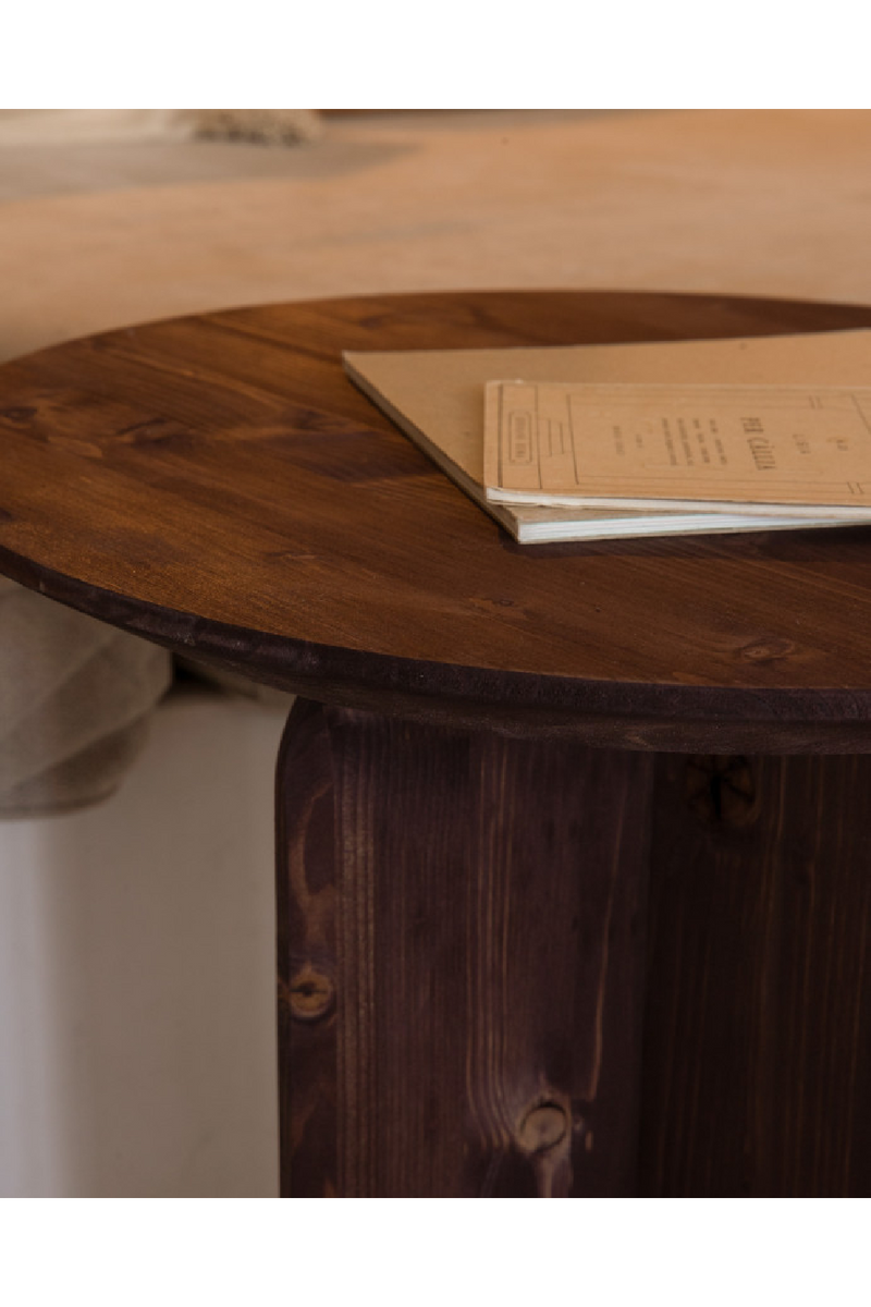 Round Solid Wood Side Table | Decowood Bloom | Oroatrade.com