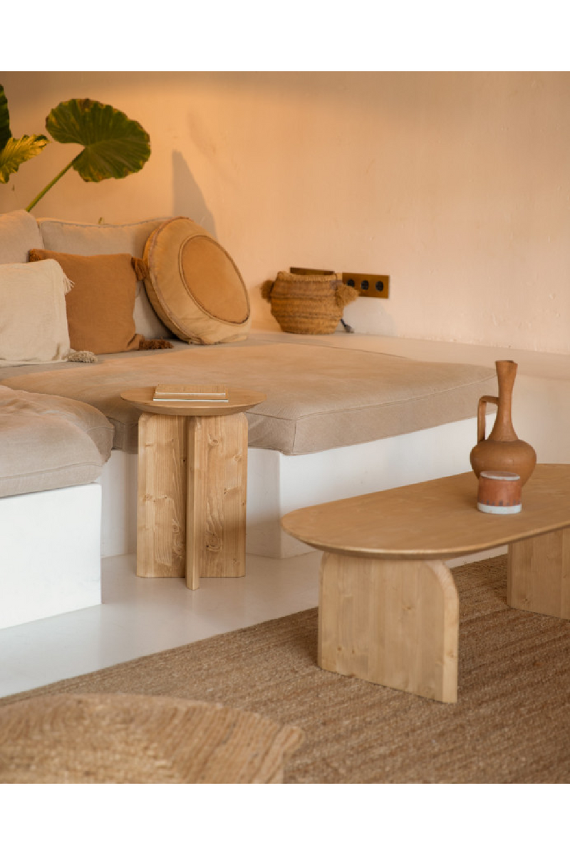 Round Solid Wood Side Table | Decowood Bloom | Oroatrade.com