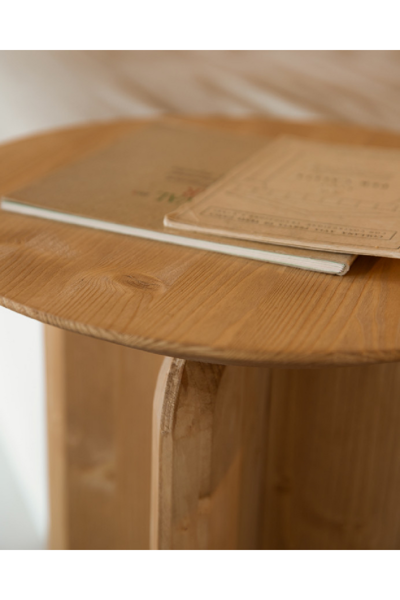 Round Solid Wood Side Table | Decowood Bloom | Oroatrade.com