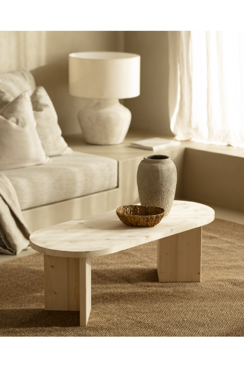 Oval Wood Coffee Table | Decowood Osaka