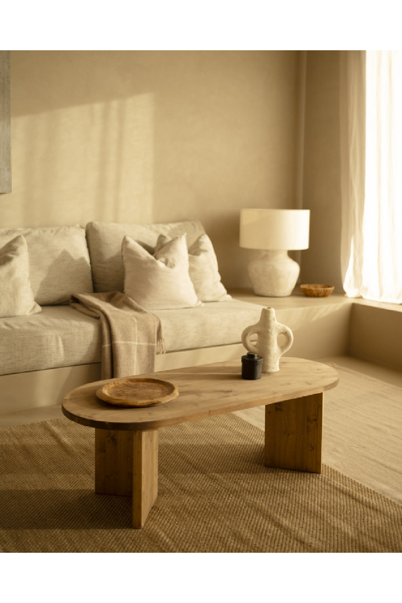 Oval Wood Coffee Table | Decowood Osaka