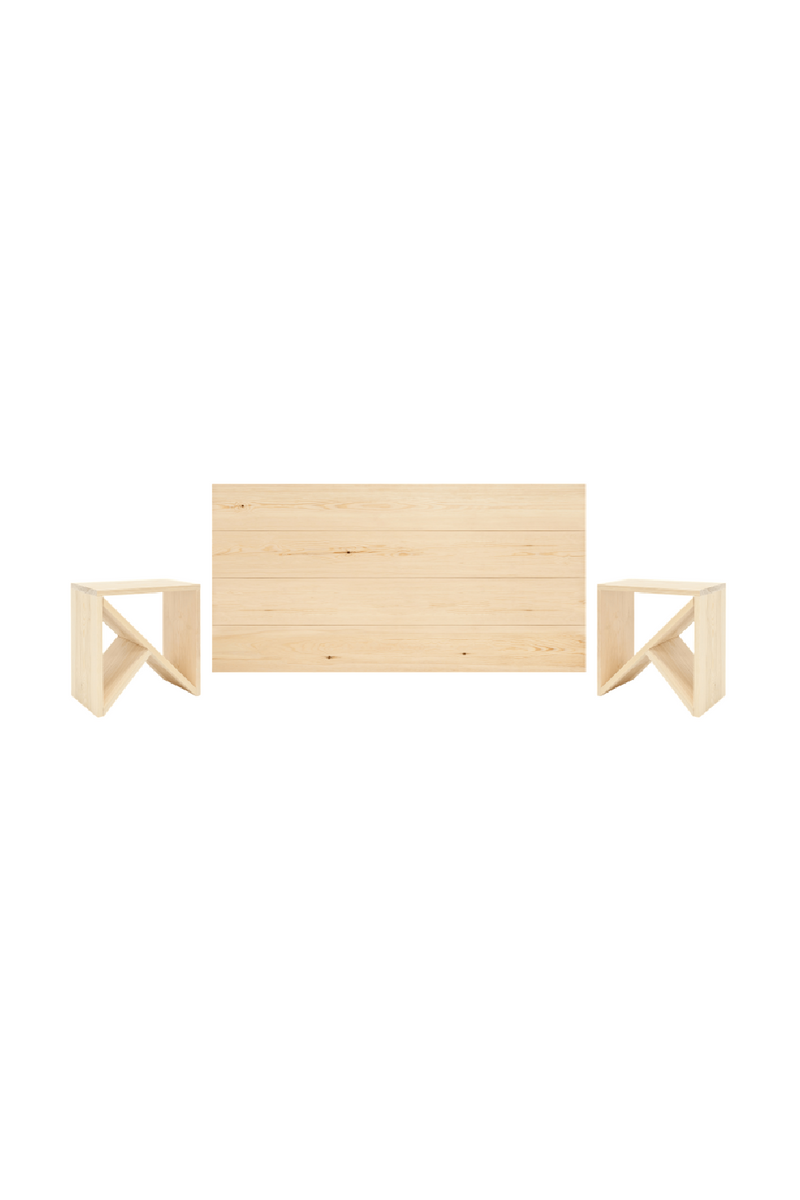 Wooden Headboard and Nordic Bedside Table | Decowood Flandes + Stoke | Oroatrade.com