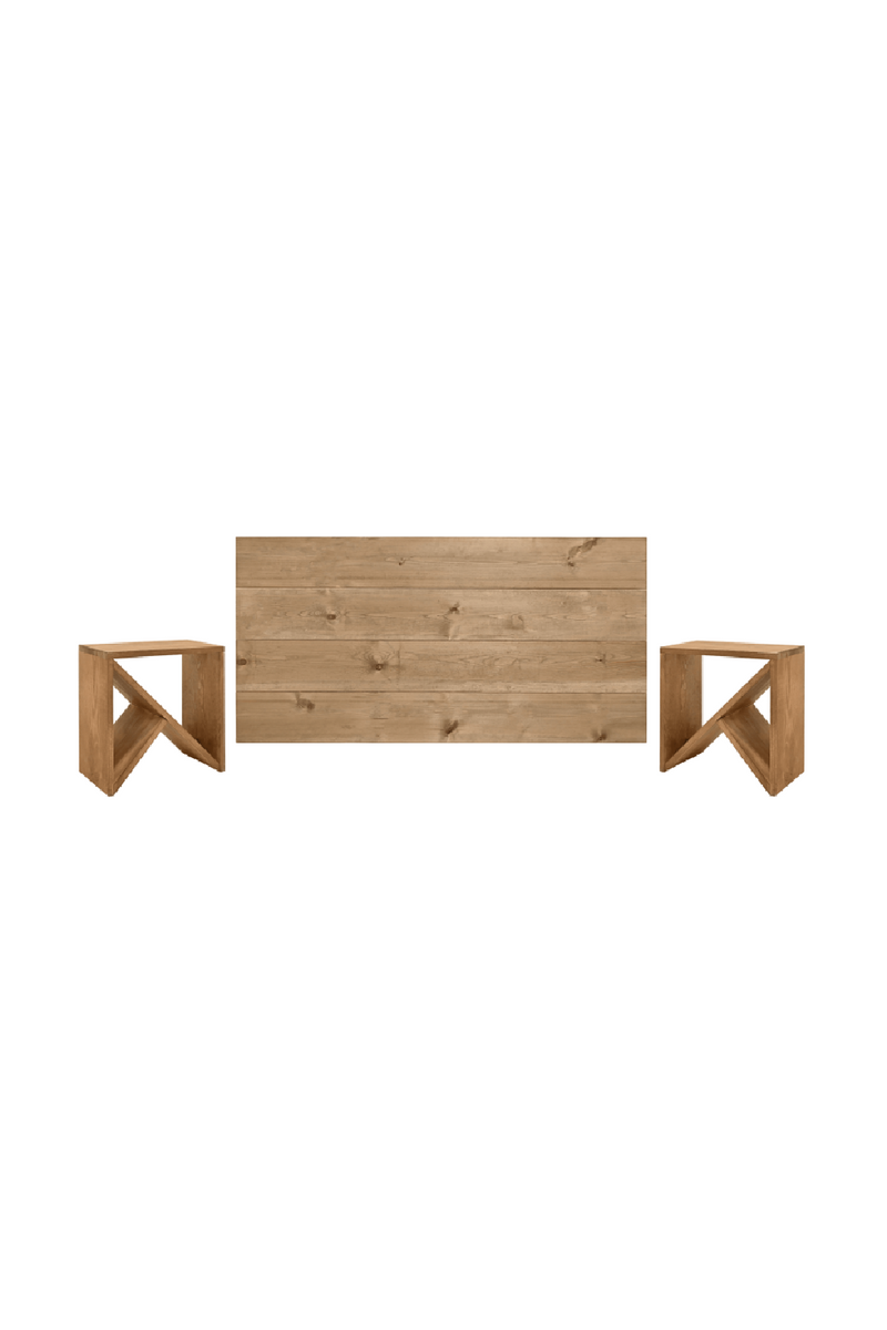 Wooden Headboard and Nordic Bedside Table | Decowood Flandes + Stoke | Oroatrade.com