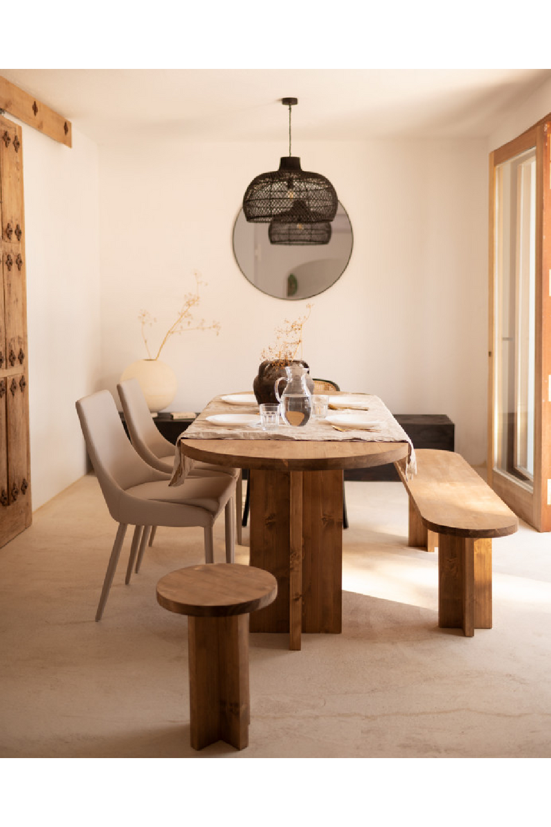 Oval Dining Table and Bench Set | Decowood Tokyo | Oroatrade.com