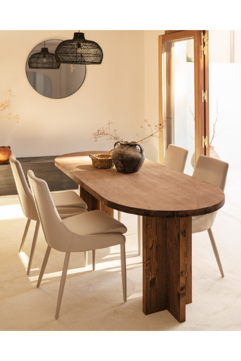 Oval Dining Table and Bench Set | Decowood Tokyo | Oroatrade.com
