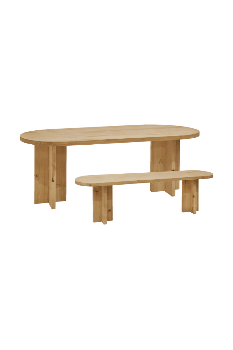 Oval Dining Table and Bench Set | Decowood Tokyo | Oroatrade.com