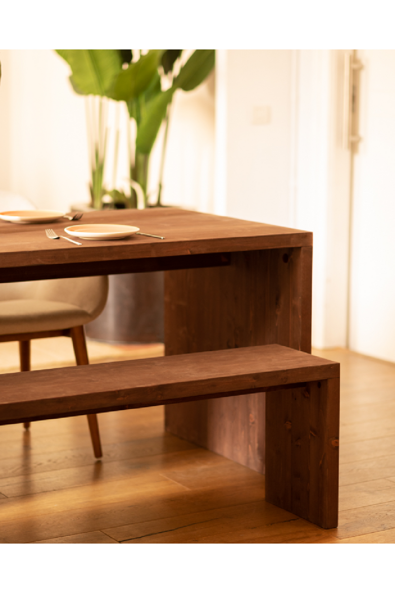 Angular Dining Table and Bench Set | Decowood Telva | Oroatrade.com