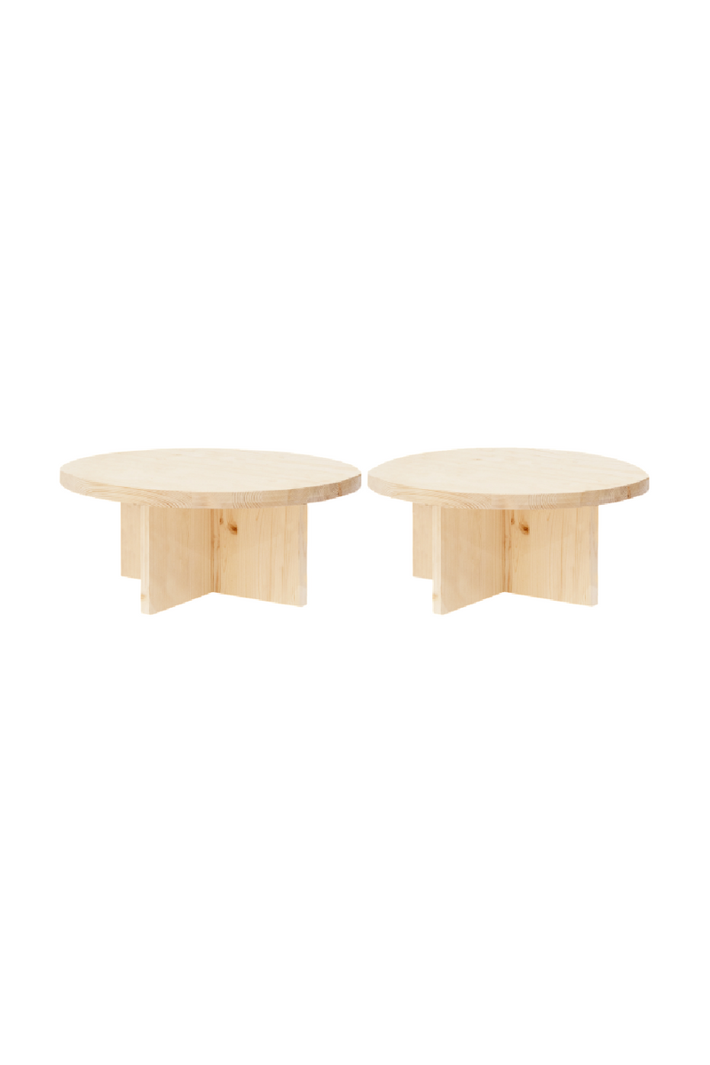 Crossed Base Wooden Coffee Tables (2) | Decowood Tokyo | Oroatrade.com