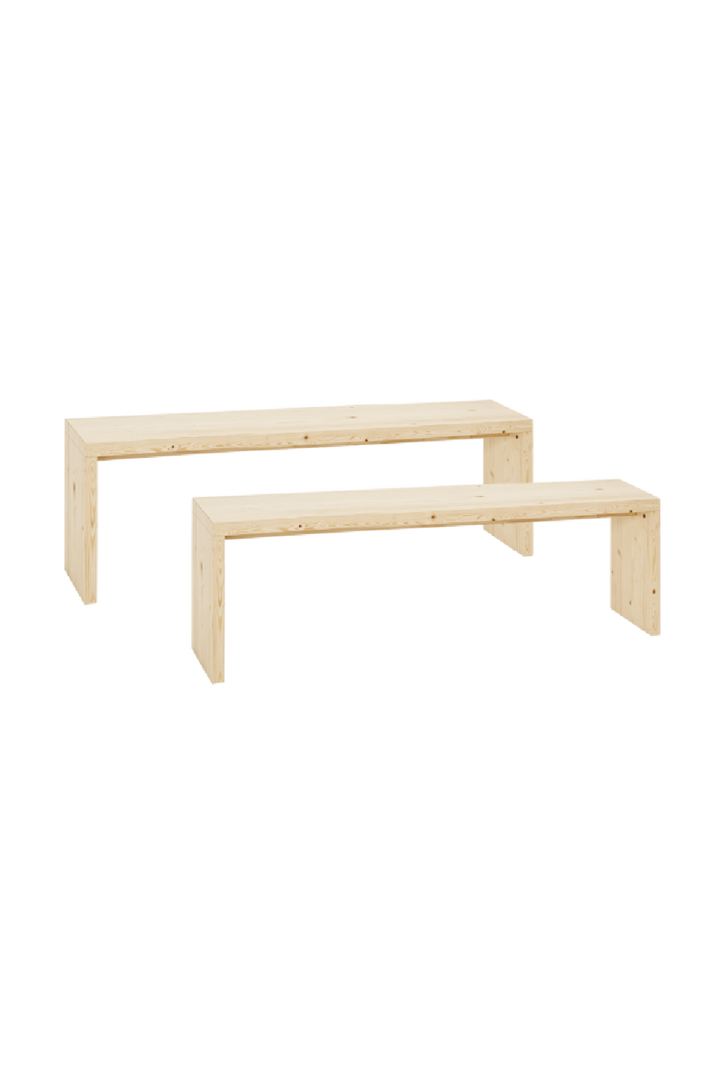 Angular Solid Wood Benches (2) | Decowood Telva | Oroatrade.com