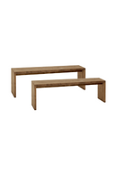 Angular Solid Wood Benches (2) | Decowood Telva | Oroatrade.com
