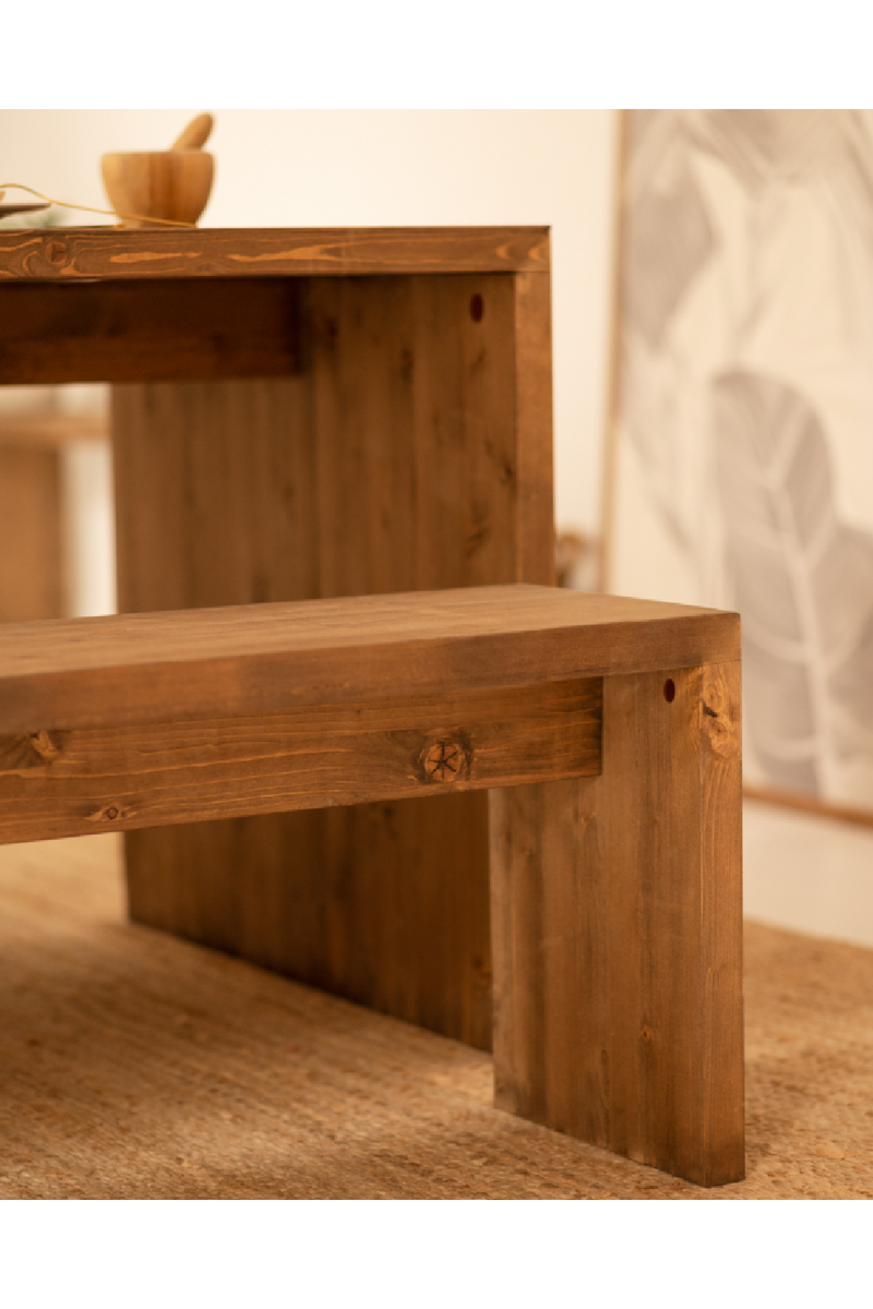 Angular Solid Wood Benches (2) | Decowood Telva | Oroatrade.com