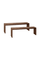 Angular Solid Wood Benches (2) | Decowood Telva | Oroatrade.com