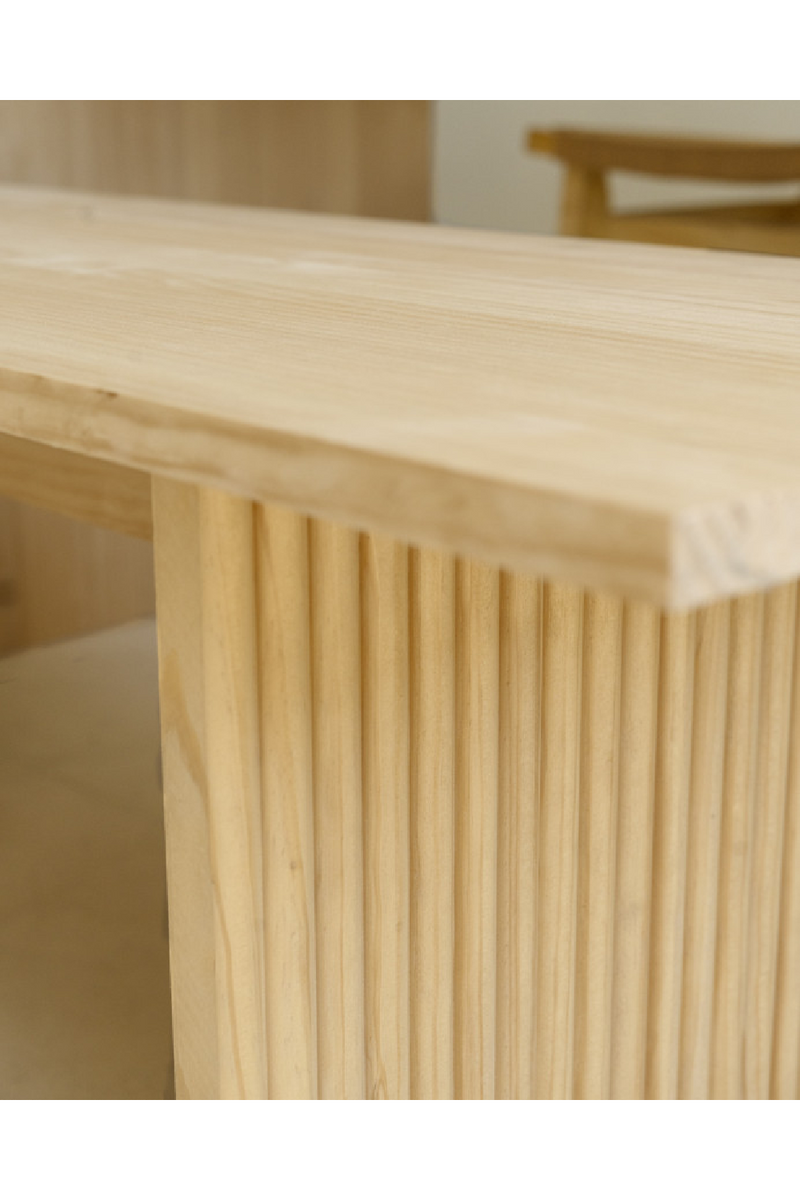 Fluted Wood Legs Bench | Decowood Bali | Oroatrade.com