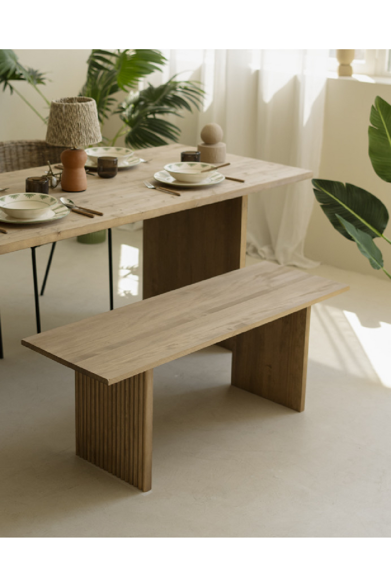 Fluted Wood Legs Bench | Decowood Bali | Oroatrade.com