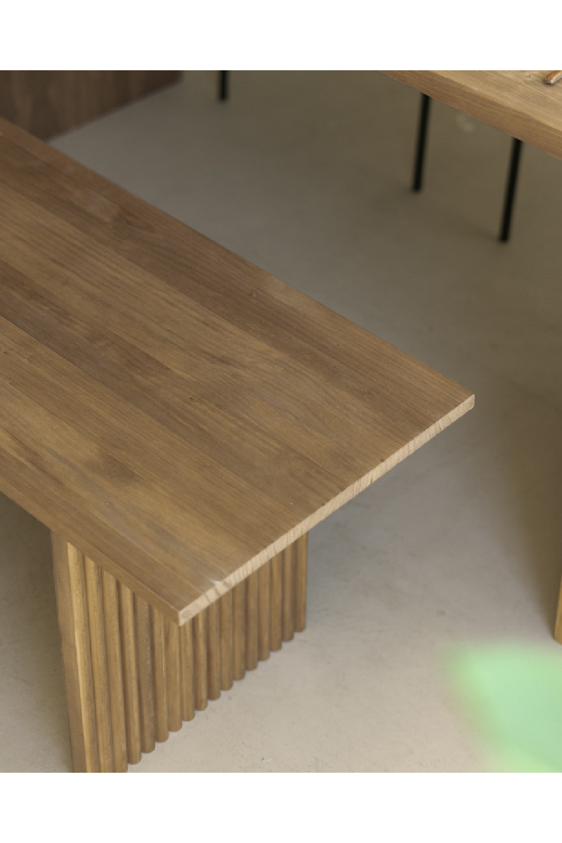 Fluted Wood Legs Bench | Decowood Bali | Oroatrade.com