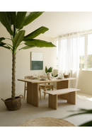 Fluted Wood Legs Dining Table | Decowood Bali | Oroatrade.com